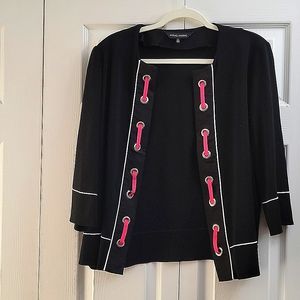 Ming Wang black jacket with white and accents
